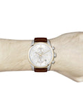 Shop Authentic Hugo Boss Skymaster White Dial Brown Leather Strap Watch for Men - 1513786 - Luxxuri