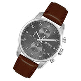  Shop Authentic Hugo Boss Skymaster Grey Dial Brown Leather Strap Watch for Men - 1513787 - Luxxuri