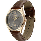  Shop Authentic Hugo Boss Ambassador Grey Dial Brown Leather Strap Watch for Men - 1513387 - Luxxuri