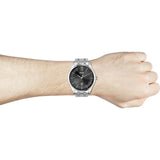  Shop Authentic Hugo Boss Officer Black Dial Silver Steel Strap Watch for Men - 1513614 - Luxxuri