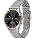  Shop Authentic Hugo Boss Associate Black Dial Silver Mesh Bracelet Watch for Men - 1513805 - Luxxuri