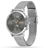  Shop Authentic Hugo Boss Integrity Grey Dial Silver Mesh Bracelet Watch for Men - 1513807 - Luxxuri