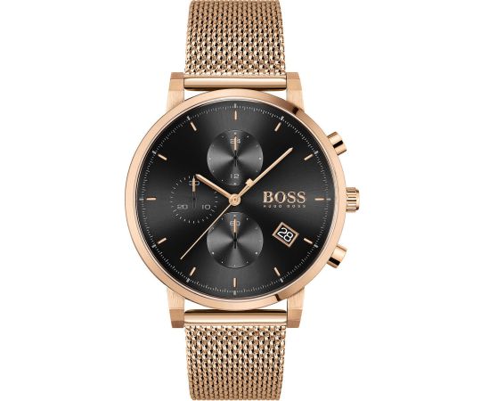  Shop Authentic Hugo Boss Integrity Black Dial Gold Mesh Bracelet Watch for Men - 1513808 - Luxxuri