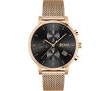  Shop Authentic Hugo Boss Integrity Black Dial Gold Mesh Bracelet Watch for Men - 1513808 - Luxxuri