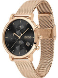  Shop Authentic Hugo Boss Integrity Black Dial Gold Mesh Bracelet Watch for Men - 1513808 - Luxxuri