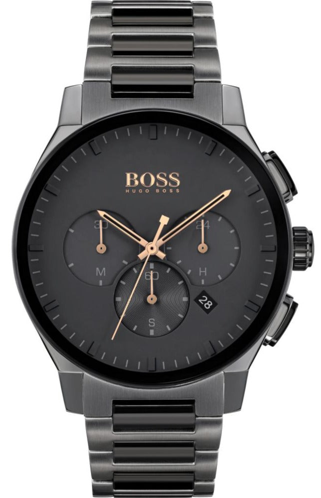  Shop Authentic Hugo Boss Peak Black Dial Black Steel Strap Watch for Men - 1513814 - Luxxuri