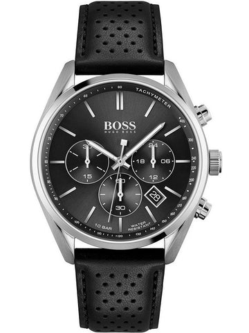  Shop Authentic Hugo Boss Champion Black Dial Black Leather Strap Watch for Men - 1513816 - Luxxuri