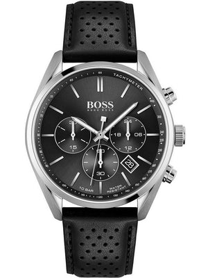 Shop Authentic Hugo Boss Champion Black Dial Black Leather Strap Watch for Men - 1513816 - Luxxuri