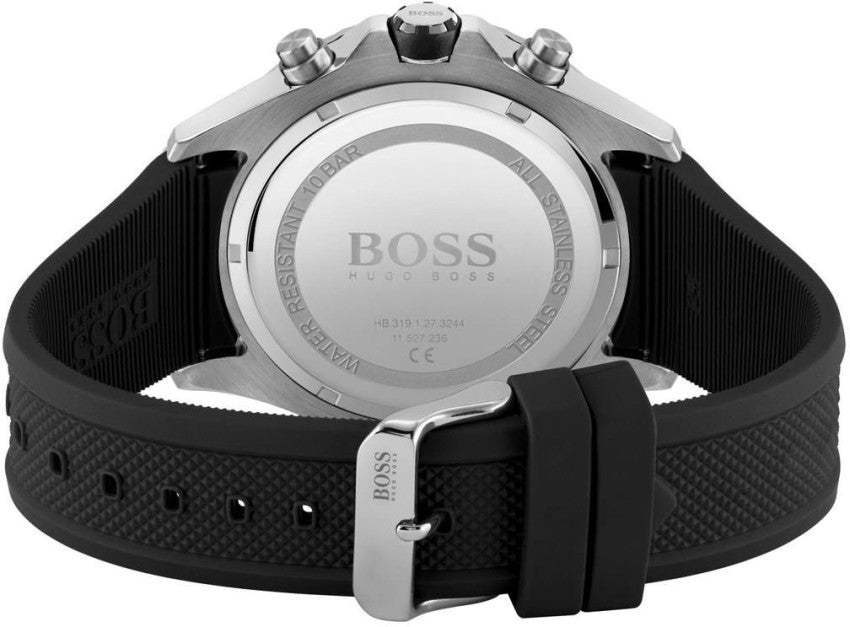  Shop Authentic Hugo Boss Globetrotter Black Dial Black Silicone Strap Watch for Men - 1513820 - Luxxuri