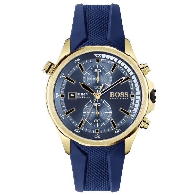  Shop Authentic Hugo Boss Globetrotter Blue Dial Blue Silicone Strap Watch for Men - 1513822 - Luxxuri