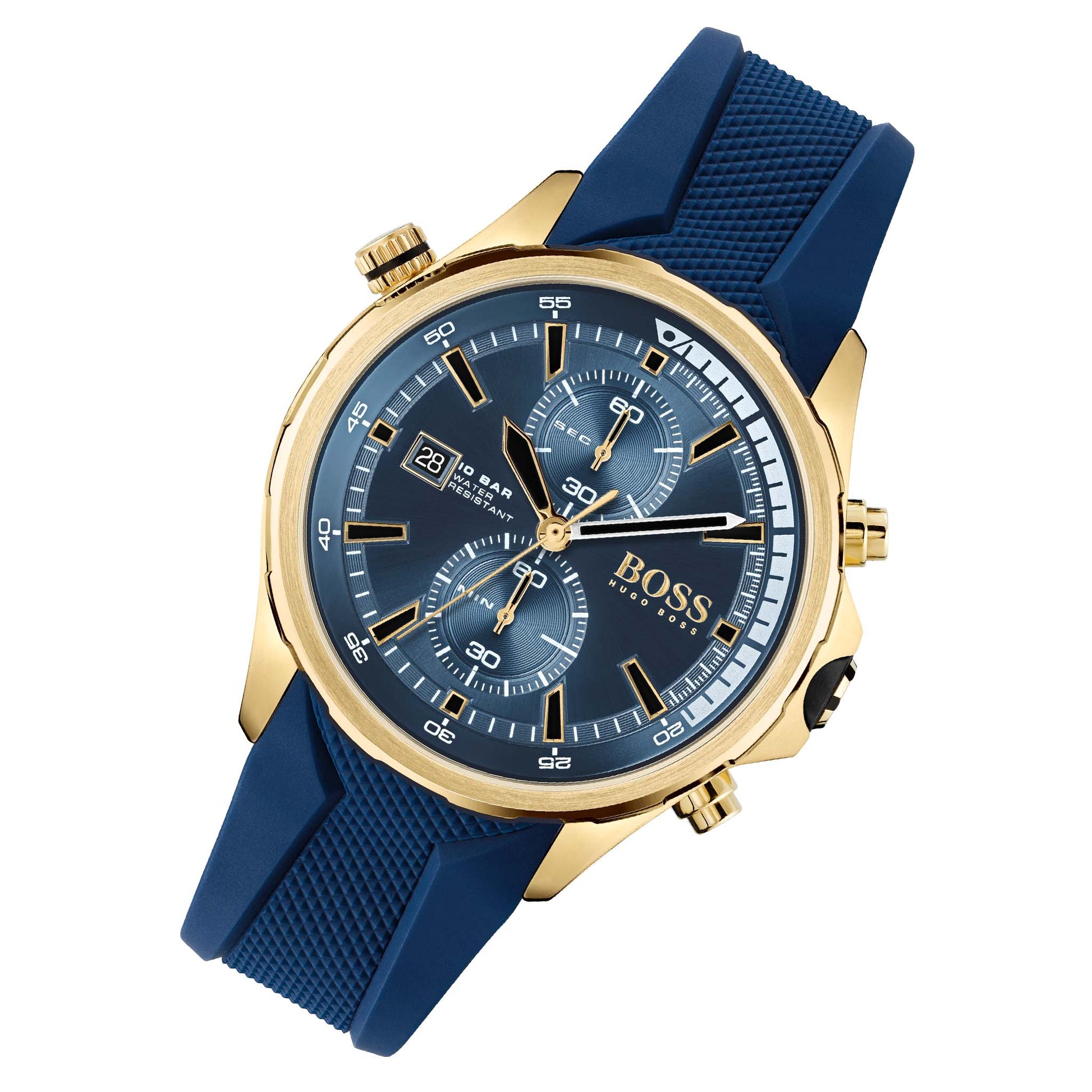  Shop Authentic Hugo Boss Globetrotter Blue Dial Blue Silicone Strap Watch for Men - 1513822 - Luxxuri