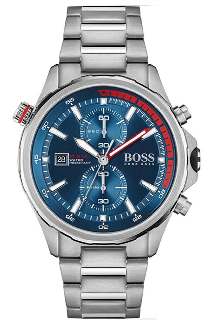  Shop Authentic Hugo Boss Globetrotter Blue Dial Silver Steel Strap Watch for Men - 1513823 - Luxxuri