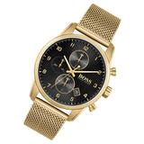  Shop Authentic Hugo Boss Skymaster Black Dial Gold Mesh Bracelet Watch for Men - 1513838 - Luxxuri