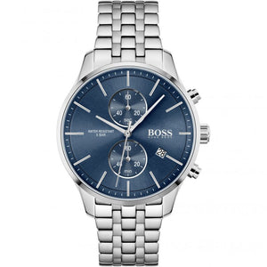  Shop Authentic Hugo Boss Associate Blue Dial Silver Steel Strap Watch for Men - 1513839 - Luxxuri