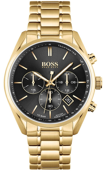  Shop Authentic Hugo Boss Champion Black Dial Gold Steel Strap Watch for Men - 1513848 - Luxxuri