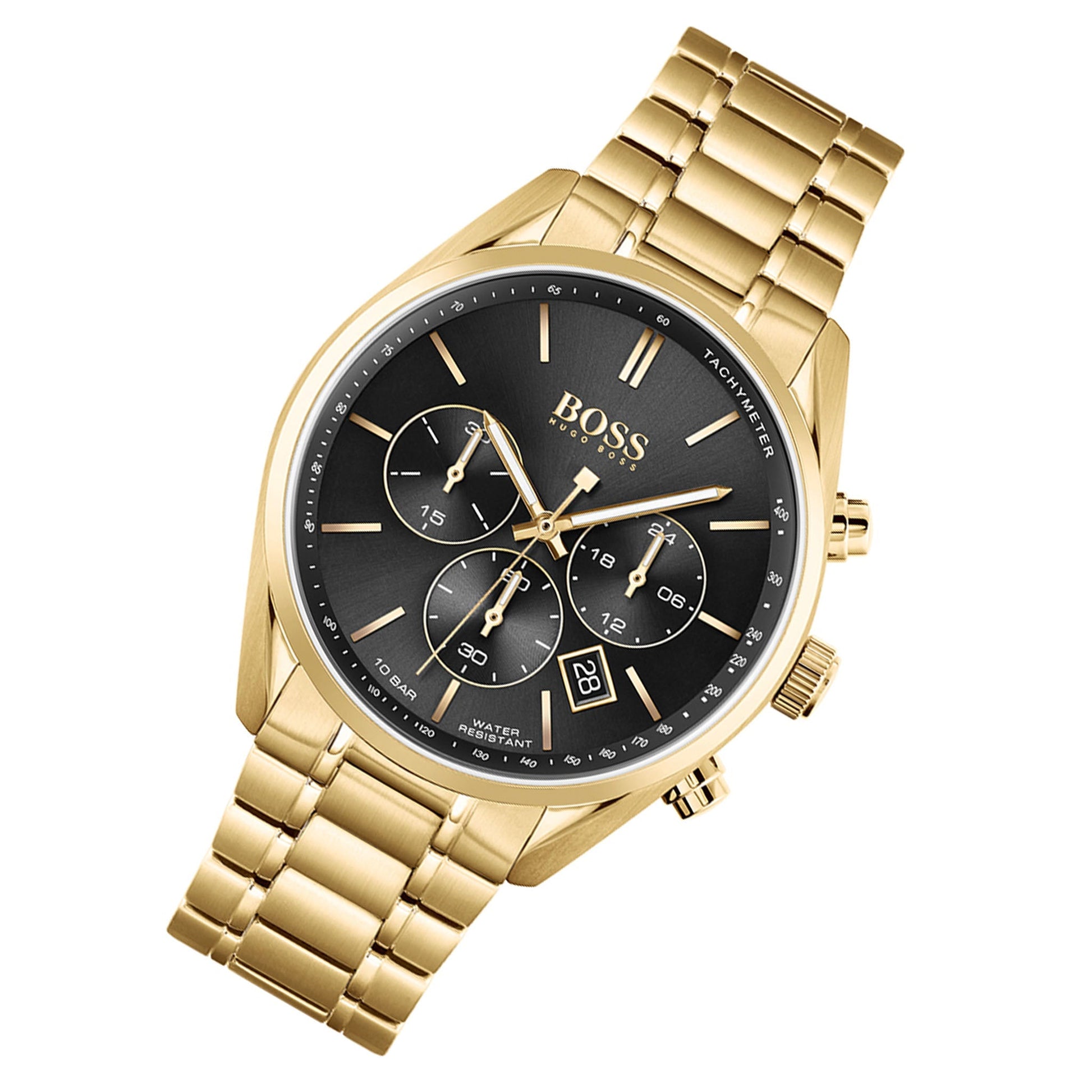  Shop Authentic Hugo Boss Champion Black Dial Gold Steel Strap Watch for Men - 1513848 - Luxxuri