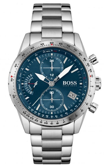  Shop Authentic Hugo Boss Pilot Blue Dial Silver Steel Strap Watch for Men - 1513850 - Luxxuri