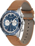  Shop Authentic Hugo Boss Santiago Blue Dial Brown Leather Strap Watch for Men - 1513860 - Luxxuri