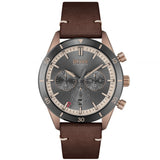  Shop Authentic Hugo Boss Santiago Grey Dial Brown Leather Strap Watch for Men - 1513861 - Luxxuri