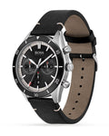  Shop Authentic Hugo Boss Chronograph Black Dial Black Leather Strap Watch for Men - 1513864 - Luxxuri