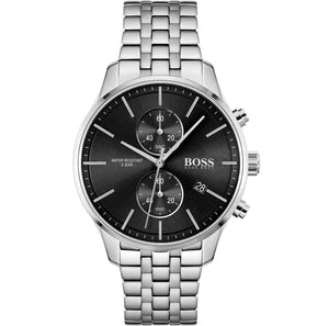  Shop Authentic Hugo Boss Associate Black Dial Silver Steel Strap Watch for Men - 1513869 - Luxxuri