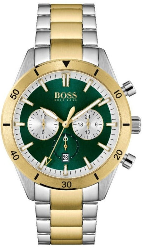  Shop Authentic Hugo Boss Santiago Green Dial Two Tone Steel Strap Watch for Men - 1513872 - Luxxuri