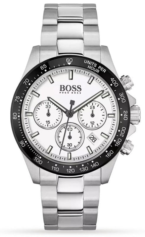  Shop Authentic Hugo Boss Hero Chronograph White Dial Silver Steel Strap Watch for Men - 1513875 - Luxxuri