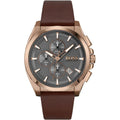  Shop Authentic Hugo Boss Grandmaster Grey Dial Brown Leather Strap Watch for Men - 1513882 - Luxxuri