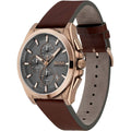  Shop Authentic Hugo Boss Grandmaster Grey Dial Brown Leather Strap Watch for Men - 1513882 - Luxxuri