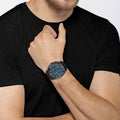  Shop Authentic Hugo Boss Grandmaster Blue Dial Black Leather Strap Watch for Men - 1513883 - Luxxuri