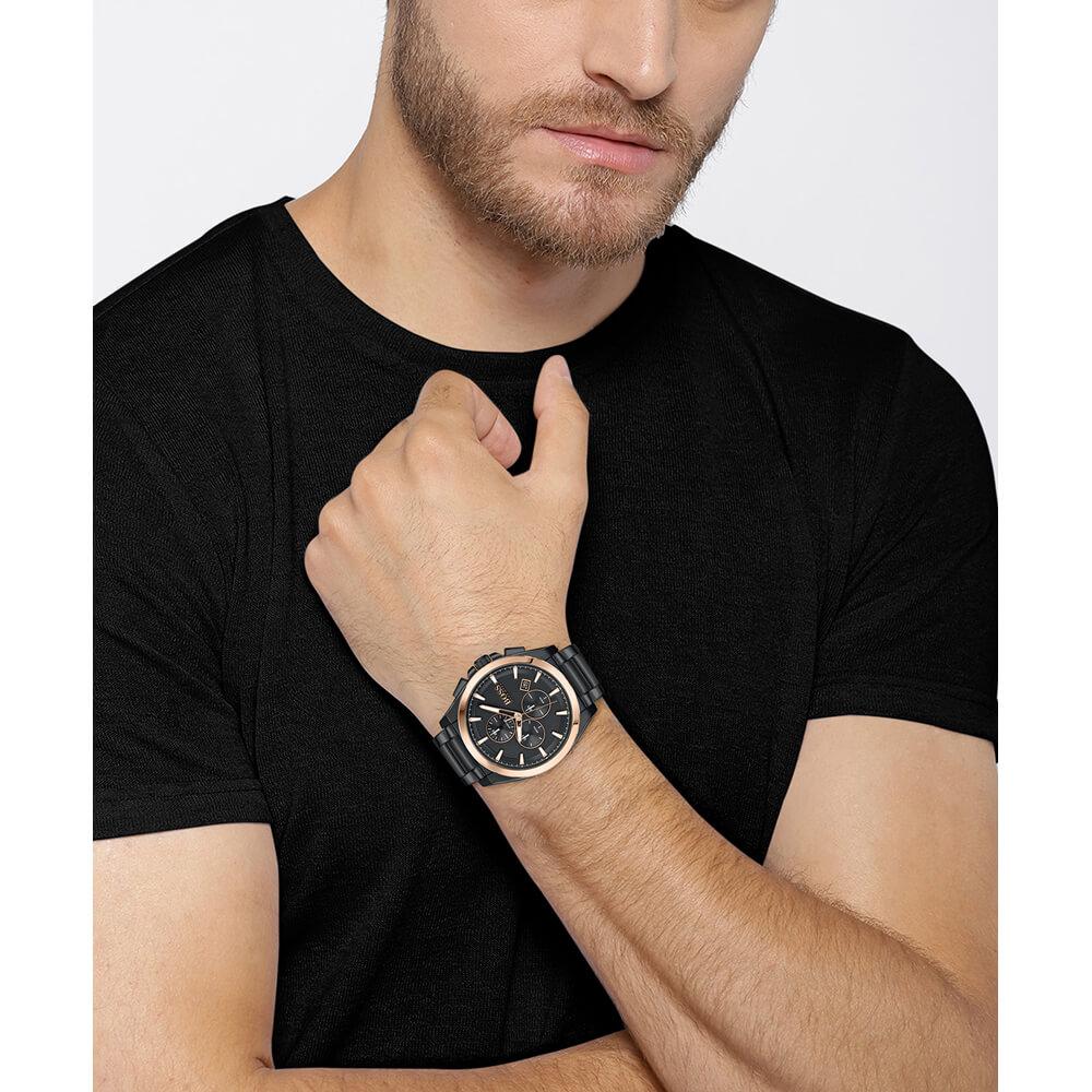  Shop Authentic Hugo Boss Grandmaster Black Dial Black Steel Strap Watch for Men  - 1513885 - Luxxuri