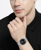  Shop Authentic Hugo Boss Officer Black Dial Silver Steel Strap Watch for Men - 1513614 - Luxxuri