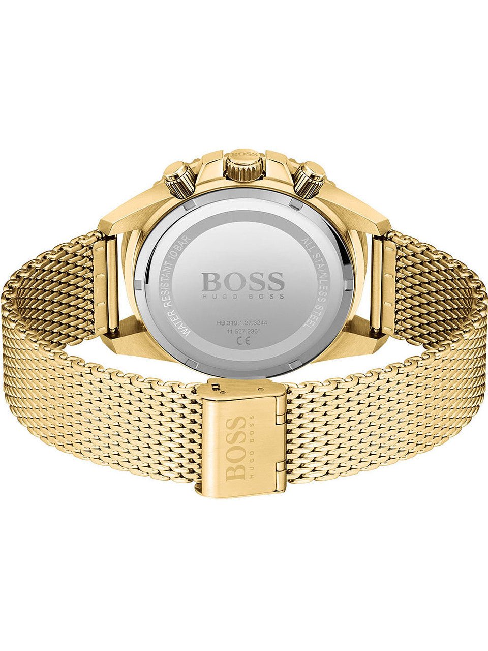  Shop Authentic Hugo Boss Admiral Chronograph Black Dial Gold Mesh Bracelet Watch for Men - 1513906 - Luxxuri