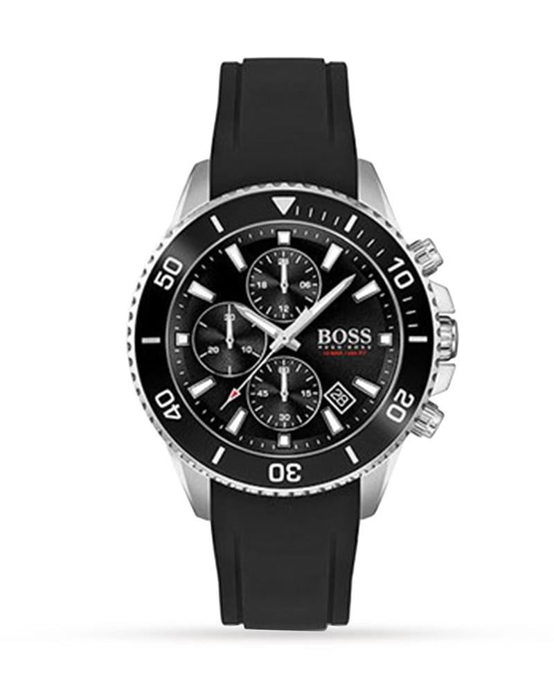  Shop Authentic Hugo Boss Admiral Black Dial Black Silicone Strap Watch for Men - 1513912 - Luxxuri