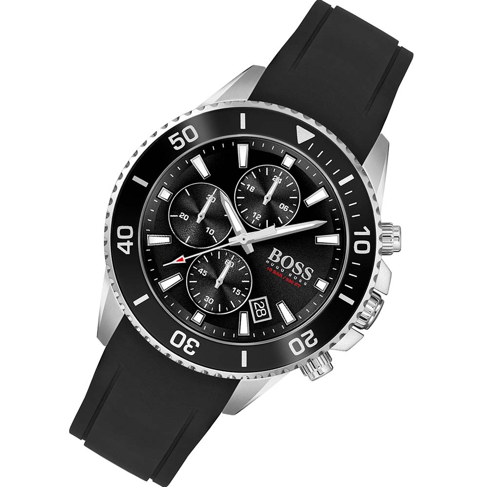  Shop Authentic Hugo Boss Admiral Black Dial Black Silicone Strap Watch for Men - 1513912 - Luxxuri