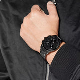  Shop Authentic Hugo Boss Dapper Chronograph Black Dial Black Steel Strap Watch For Men - 1513929 - Luxxuri