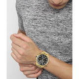  Shop Authentic Hugo Boss Globetrotter Chronograph Black Dial Gold Steel Strap Watch for Men - 1513932 - Luxxuri