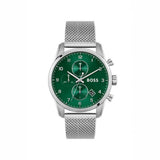  Shop Authentic Hugo Boss Skymaster Green Dial Silver Mesh Bracelet Watch for Men - 1513938 - Luxxuri