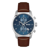  Shop Authentic Hugo Boss Skymaster Blue Dial Brown Leather Strap Watch for Men - 1513940 - Luxxuri