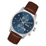 Shop Authentic Hugo Boss Skymaster Blue Dial Brown Leather Strap Watch for Men - 1513940 - Luxxuri