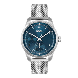  Shop Authentic Hugo Boss Sophio Blue Dial Silver Mesh Bracelet Watch for Men - 1513942 - Luxxuri
