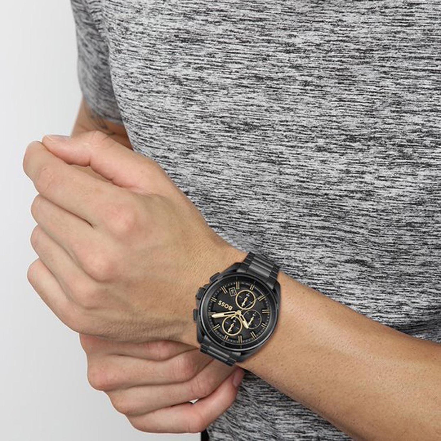  Shop Authentic Hugo Boss Volane Black Dial Black Steel Strap Watch for Men - 1513950 - Luxxuri