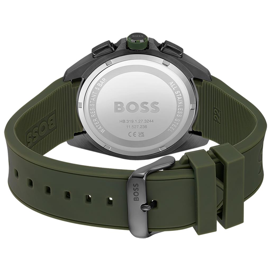  Shop Authentic Hugo Boss Globetrotter Grey Dial Black Silicone Strap Watch for Men - 1513931 - Luxxuri