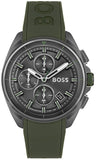 Shop Authentic Hugo Boss Volane Chronograph Grey Dial Green Rubber Strap Watch For Men - 1513952 - Luxxuri