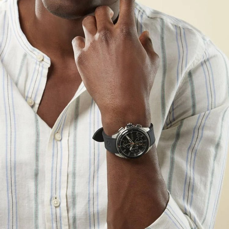  Shop Authentic Hugo Boss Volane Grey Dial Black Silicone Strap Watch for Men - 1513953 - Luxxuri