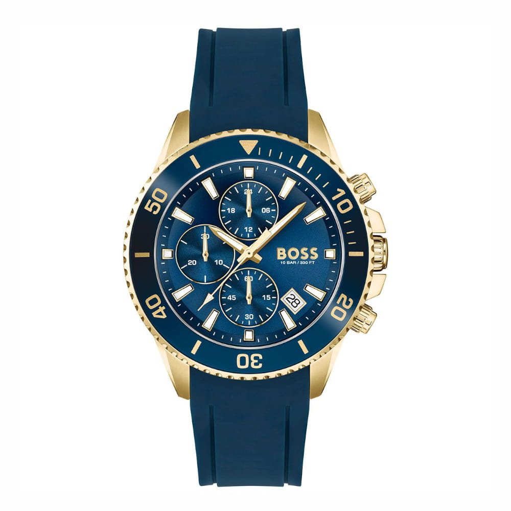  Shop Authentic Hugo Boss Admiral Blue Dial Blue Rubber SIlicon Strap Watch for Men - 1513965 - Luxxuri