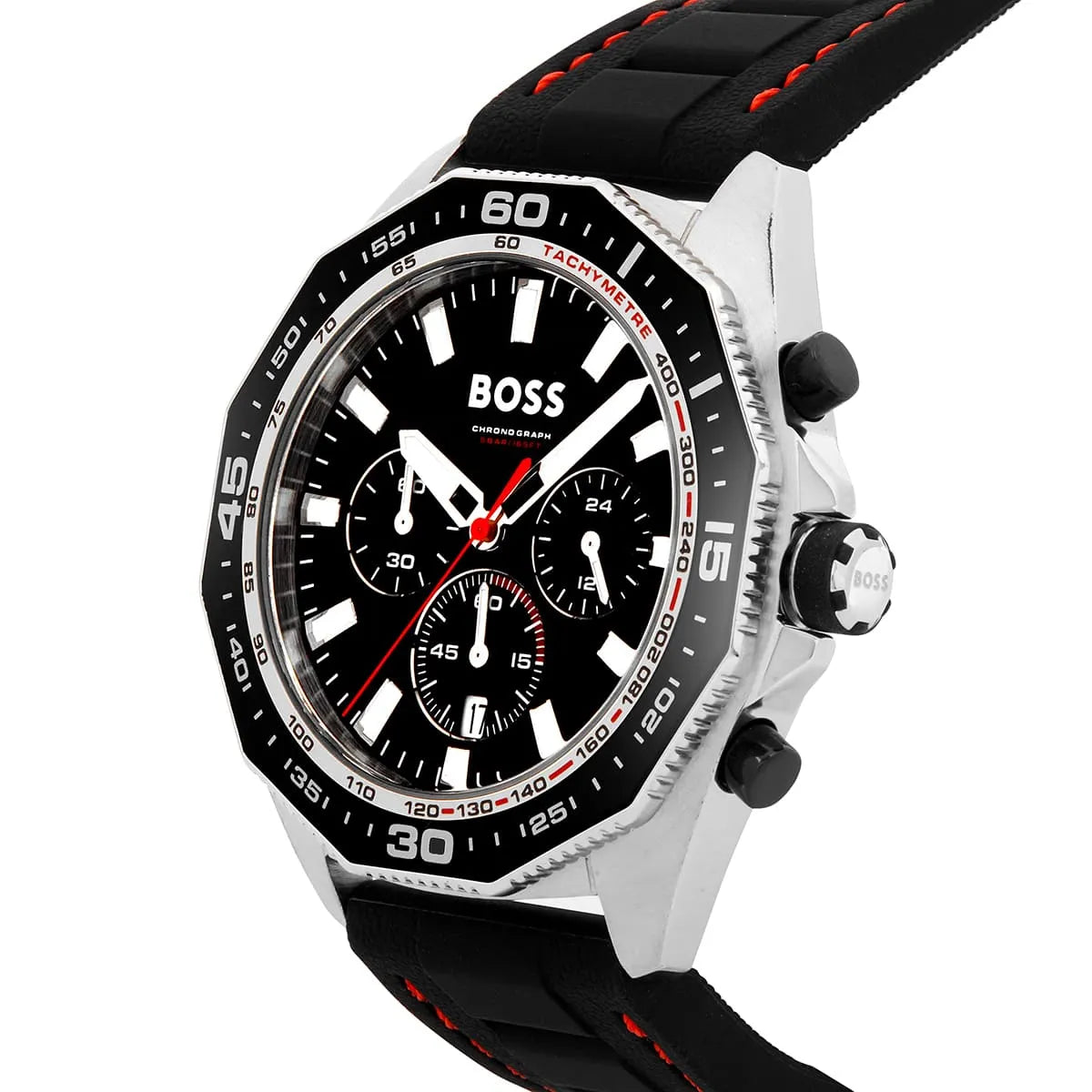  Shop Authentic Hugo Boss Energy Chronograph Black Dial Black Silicon Strap Watch For Men - 1513969 - Luxxuri