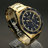 Shop Authentic Hugo Boss Energy Chronograph Blue Dial Gold Steel Strap Watch For Men - 1513973 - Luxxuri