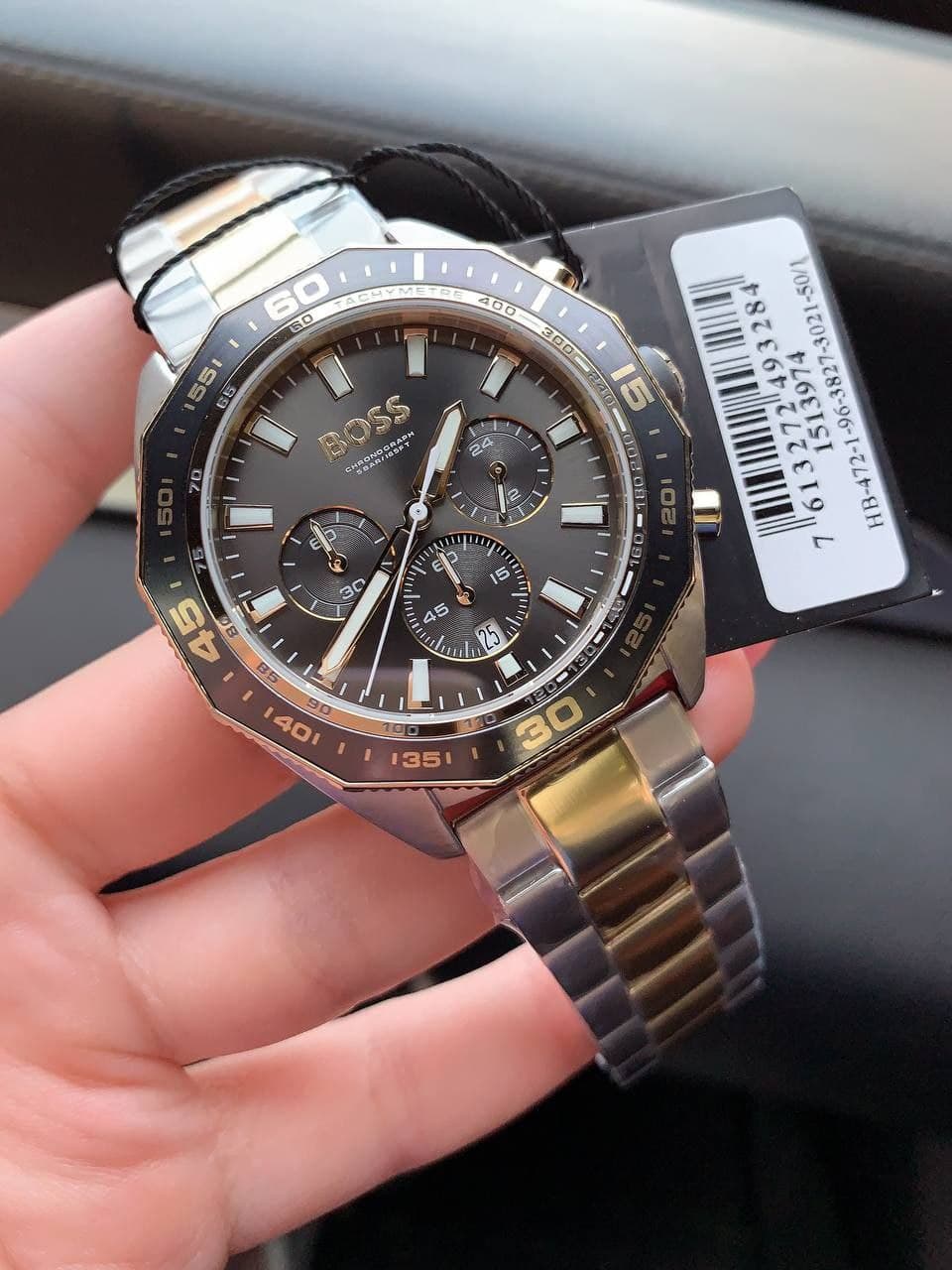  Shop Authentic Hugo Boss Energy Chronograph Black Dial Silver Steel Strap Watch For Men - 1513971 - Luxxuri