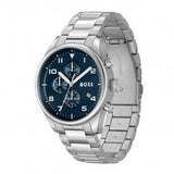  Shop Authentic Hugo Boss View Chronograph Blue Dial Silver Steel Strap Watch For Men - 1513989 - Luxxuri